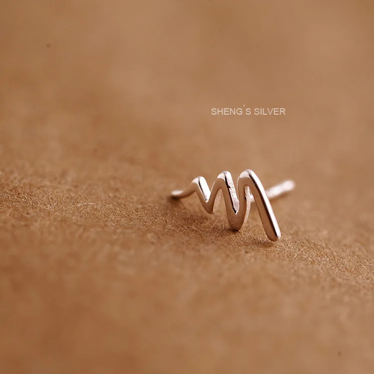 925 пробы Серьги svearrings кривая волны корейские девушки опт ювелирные изделия от