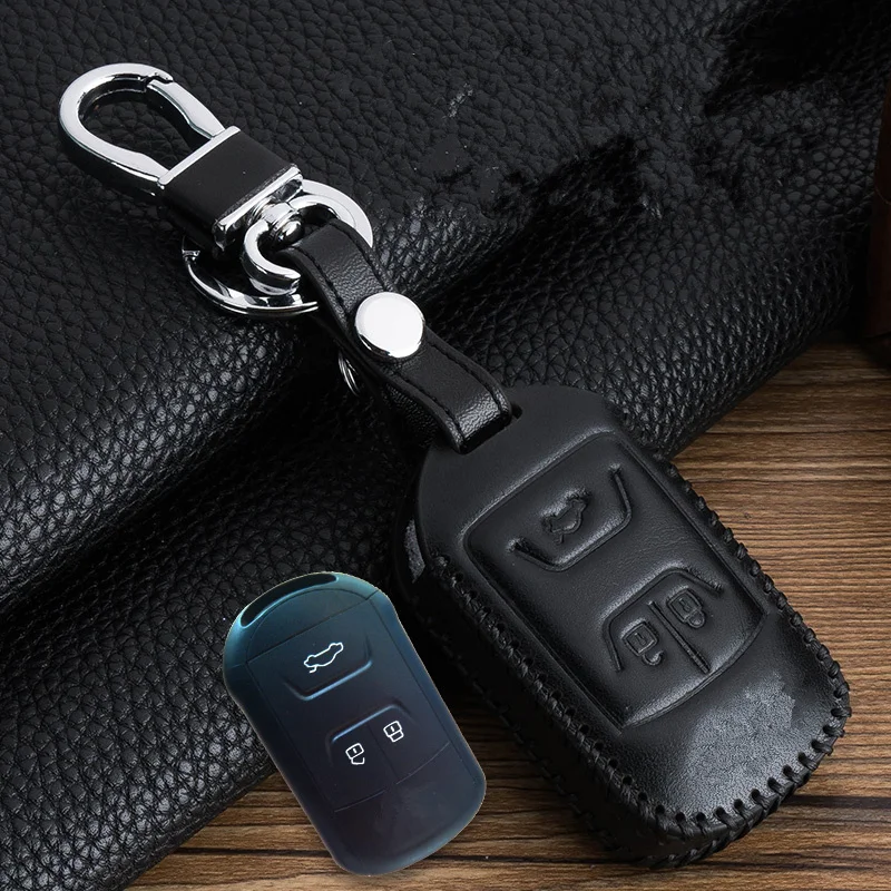 3 кнопки кожаный чехол Key автомобилей сумка брелок кожи Набор для Chery Tiggo 5 ARRIZO 7 chery