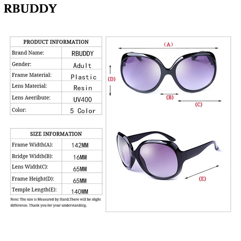 Очки солнцезащитные RBUDDY женские круглые большие брендовые дизайнерские модные