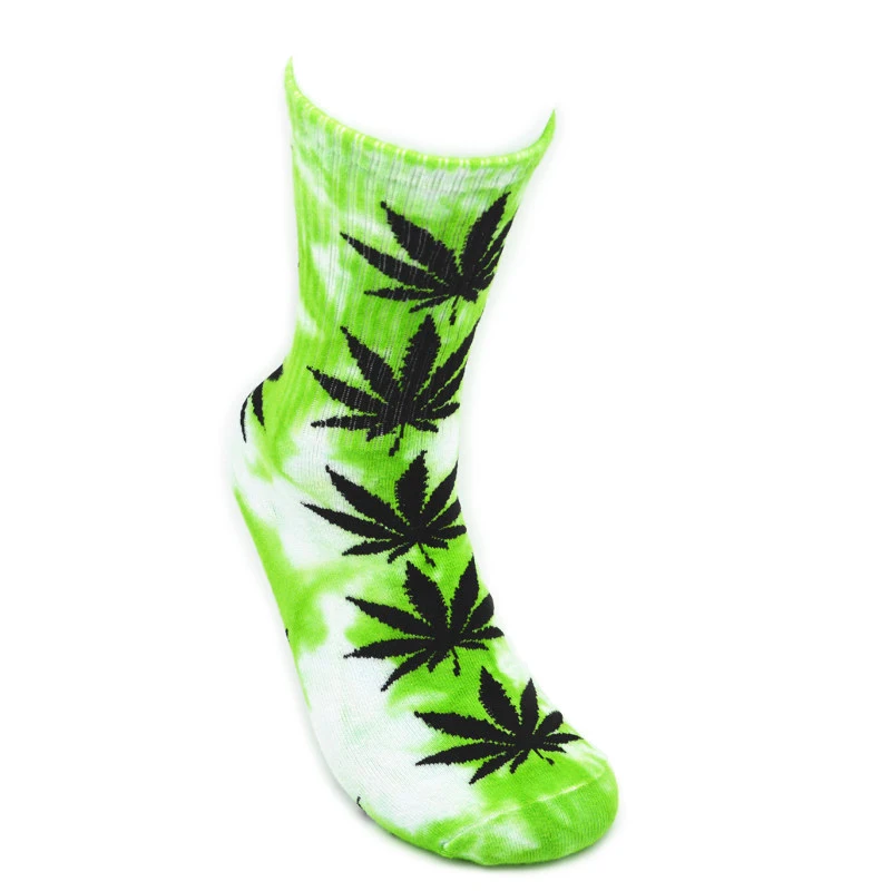 Tie die -green 1 пара носков Plantlife носки WU Tang weed Носки CHEECH& CHONG leaf хлопковые носки мужские/женские уличные носки мужские и женские носки унисекс - Цвет: Tie die -green