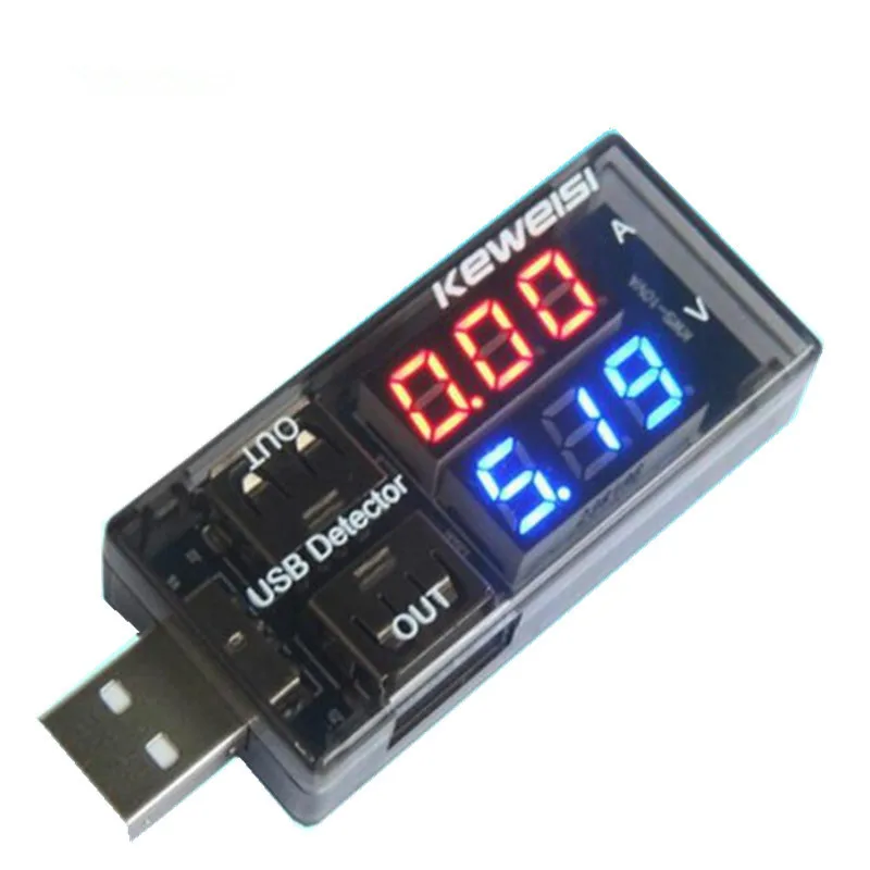 Новый красный + синий двойной USB ток напряжение зарядный детектор Тестер батарея