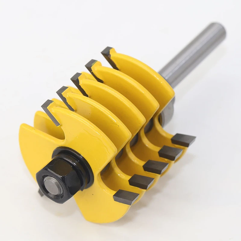 3-tooth 4-layer 8mm Shank Reversible Finger Joint Glue Router Bit Wood Cone Tenon Milling Cutter Woodworking Puzzle Knife Tools |