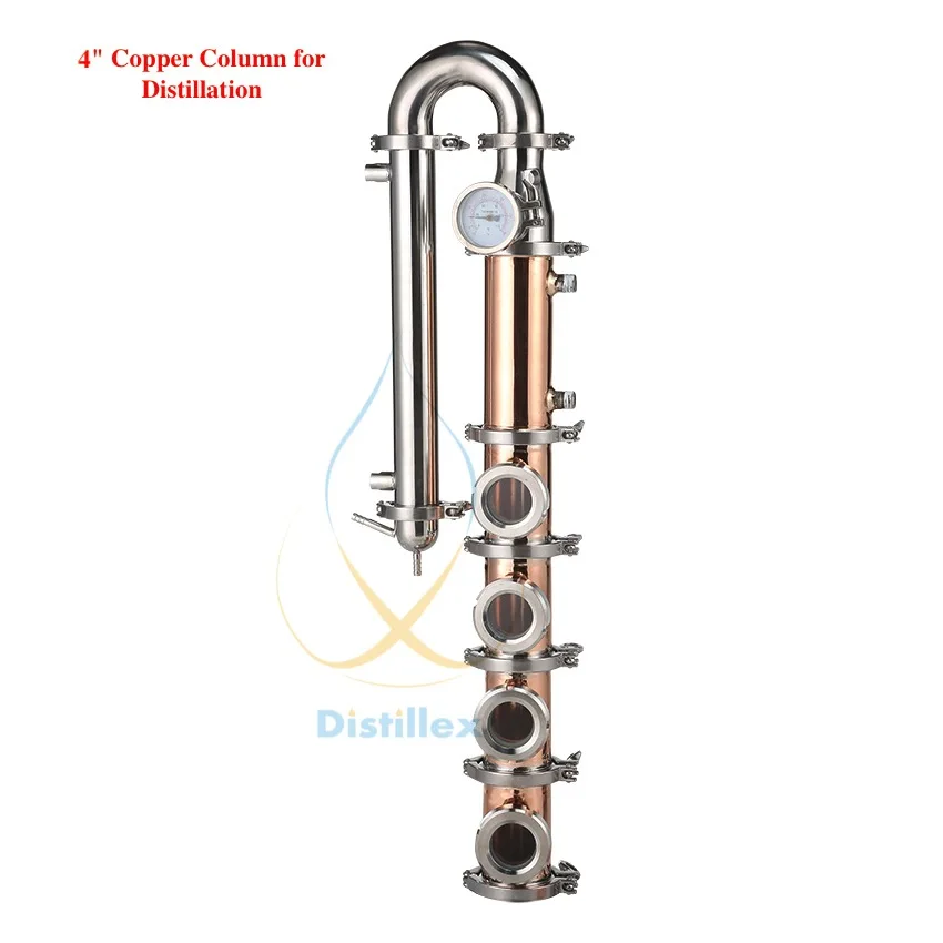 

Зажим 4 "102 мм (od119мм), медные Пузырьковые пластины, дистилляционная колонна с 4 секциями для дистилляции, медная колонка