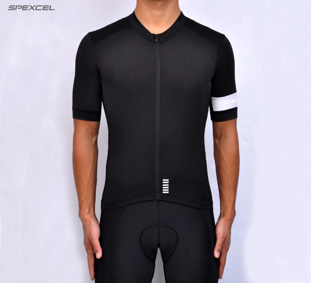 

SPEXCEL 2017 Black white CLIMBER PRO TEAM SHORT SLEEVE AERO JERSEY race tight fit cycling gear top quality free shipping