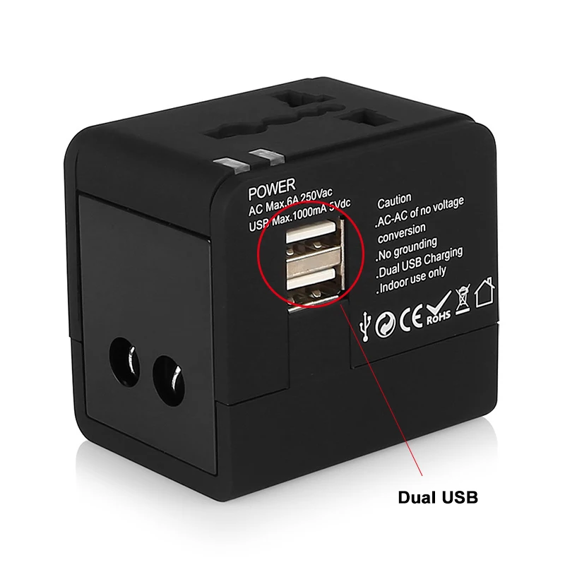 Wacye 2 Порты и разъёмы Универсальный USB Зарядное устройство адаптер переменного