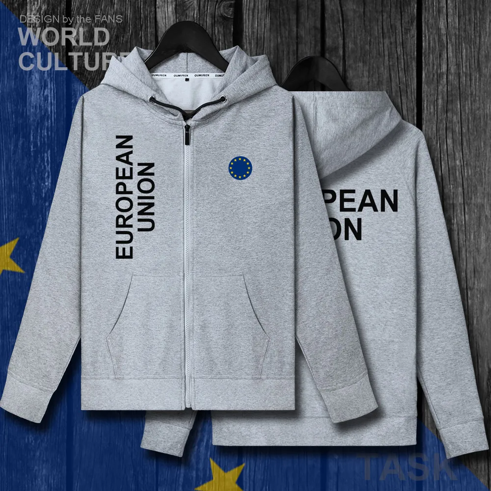 European Union United in Diversity EU EUR mens zipper fleeces hoodies winter jerseys men jackets and clothes sweatshirt coats | Мужская