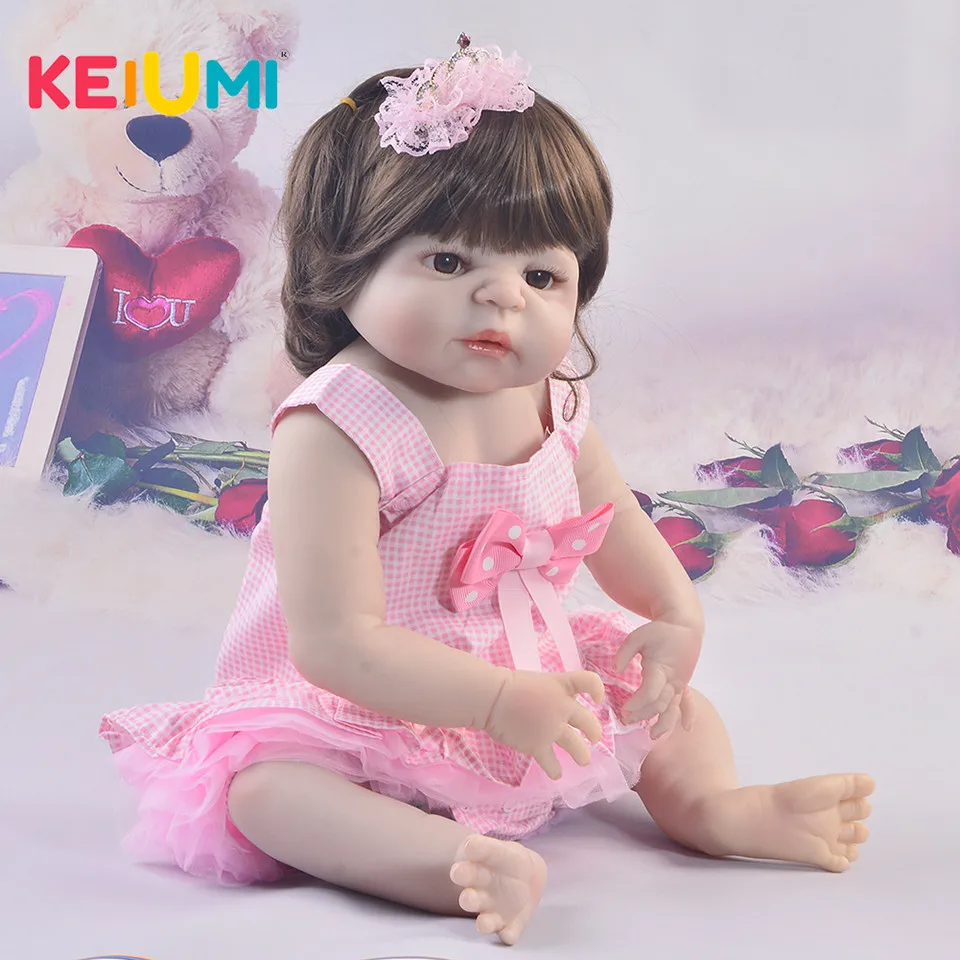 KEIUMI модные силиконовые куклы для новорожденных девочек 57 см ручная работа