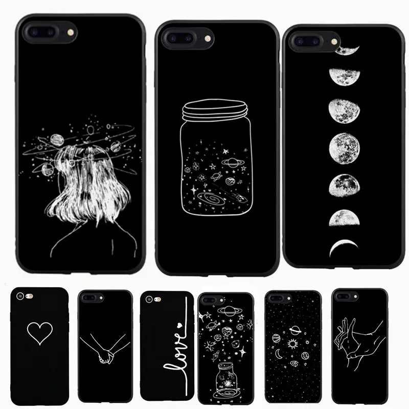 Чехол для телефона Art Line iPhone 6 6s 7 8 Plus X 5 5s SE модный милый мультяшный сердечко мягкий