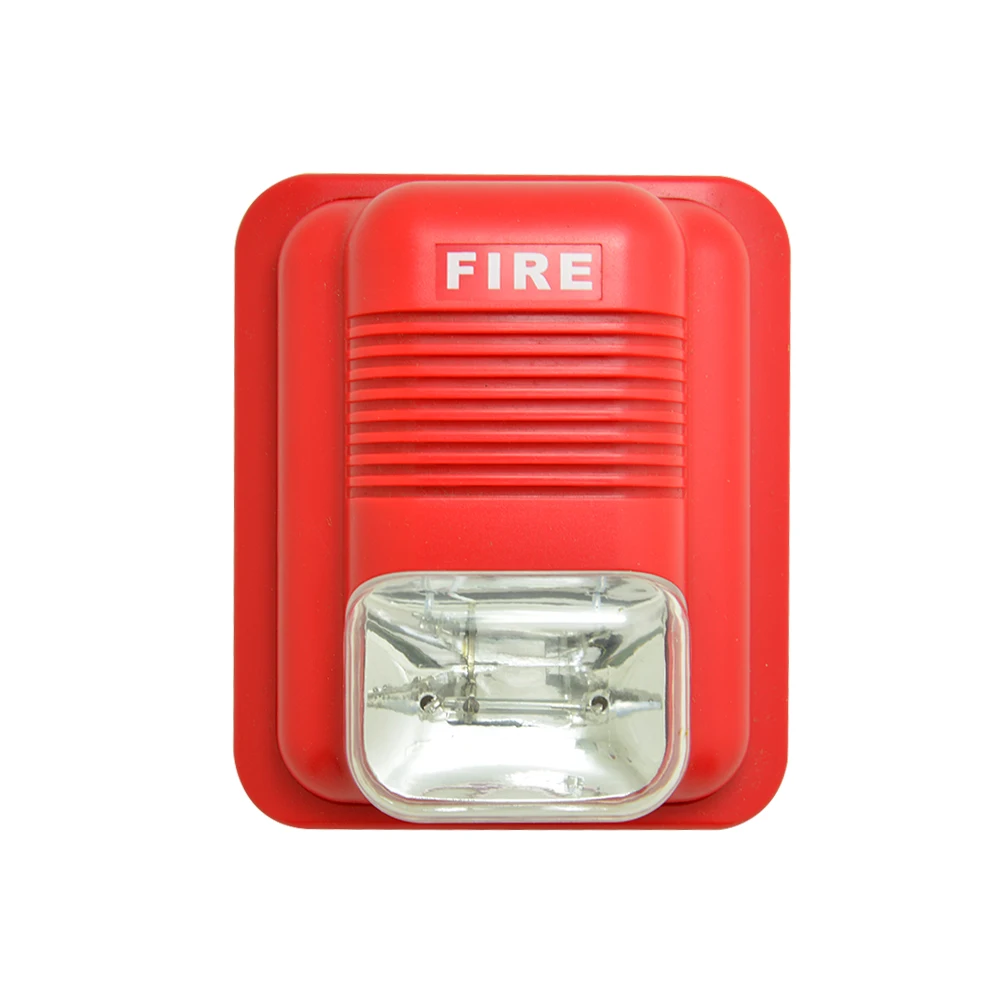 (4 PCS) Fire Control Alarm Flash 12V 24V Wired Strobe Siren Push button Alarm security protection Indoor use 110DB