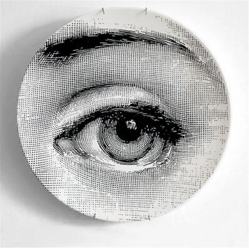 4 6/7/8/10 дюймов Милан Fornasetti тарелки декоративные настенные блюда Lina лицо арт Керамика пластина дома, отеля, студия Декорация - Цвет: 4