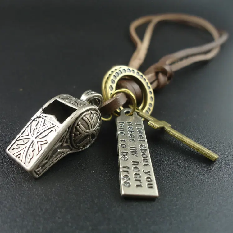 2015 модный Рождественский подарок длинное мужское украшение из натуральной кожи