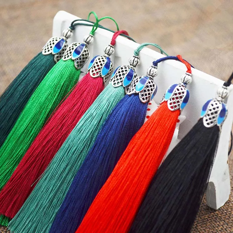 

17cm Crown cap tassels silk fringe flower tassel trim decorative key tassels for curtains home decoration accessories 12pcs/lot