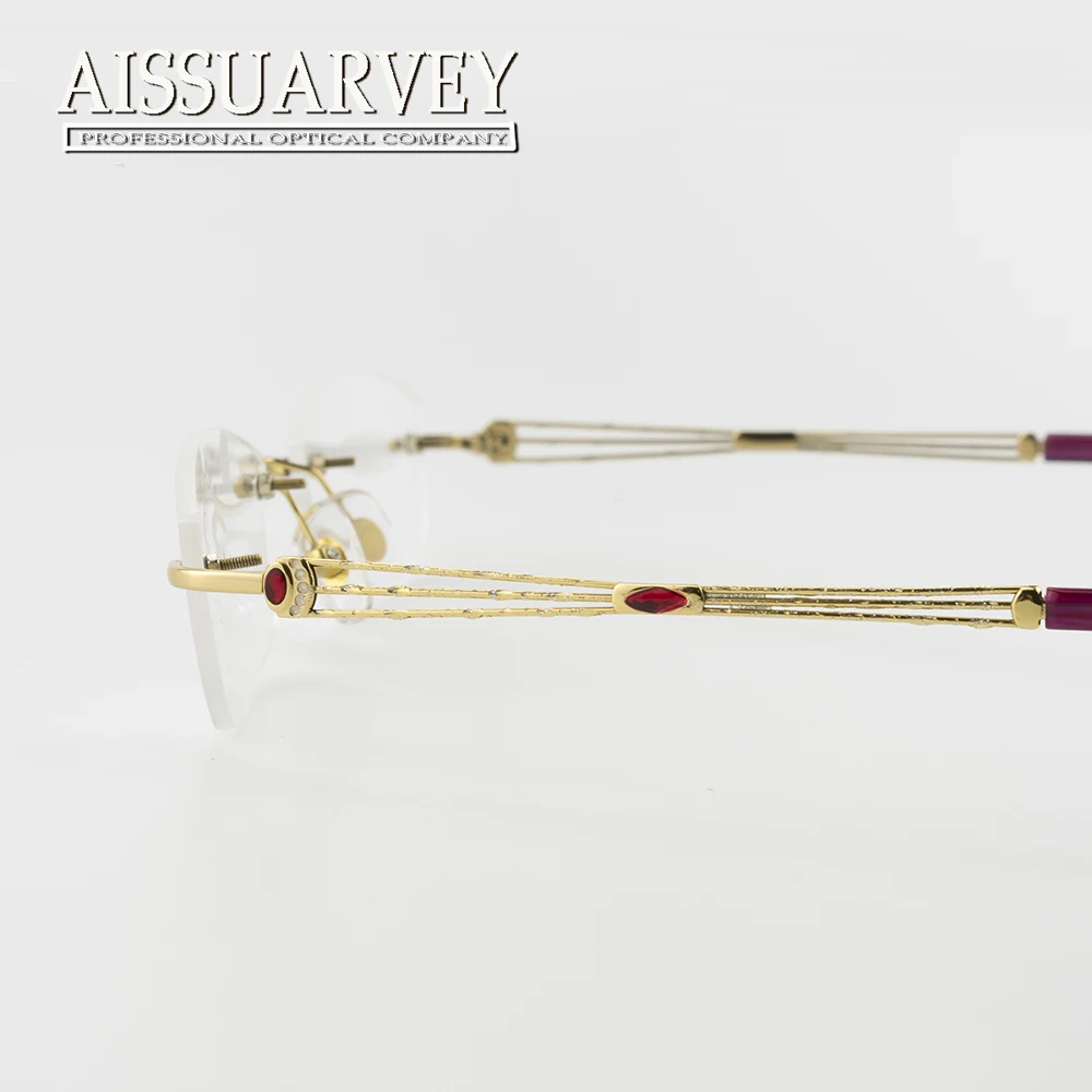 Rimless оправы для очков женщин титанового сплава Гибкая открытые модные брендовые