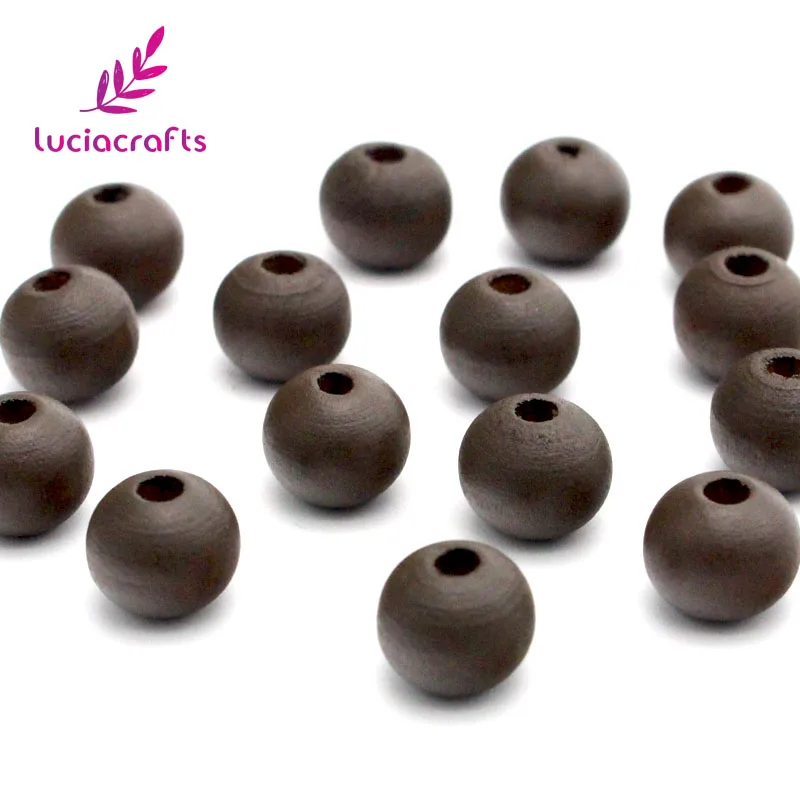 Color 10 50pcs Lucia crafts, 10 мм, 15 цветов, натуральные деревянные круглые бусины, ассортимент круглых шариков, бусины для рукоделия(50 шт./лот) E0601 - Цвет: Color 10 50pcs
