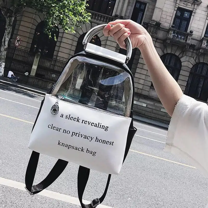 Женский прозрачный рюкзак на молнии из ПВХ для девочек-подростков 2019 | Багаж и