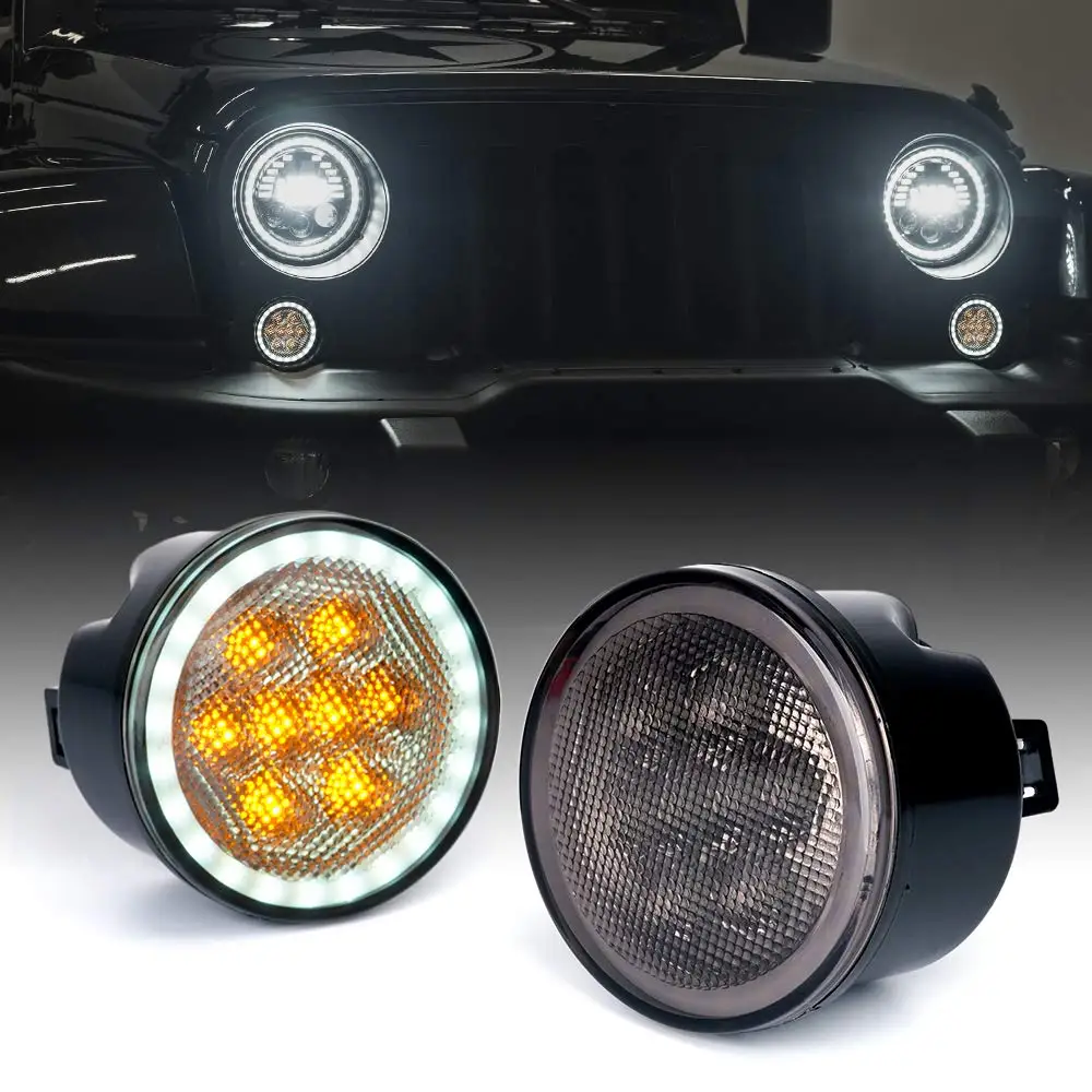 Комбо для 2007 2015 Jeep Wrangler JK дым объектив янтарь светодиодный передний указатель