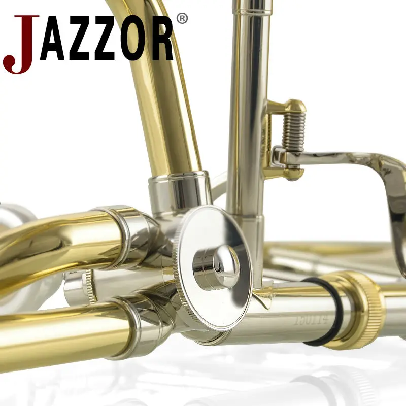 JAZZOR JBSL-801 tenor trombone B/F Плоский профессиональный белый медный тромбон с мундштуком с Чехол, перчатки, золотой Латунный ветер