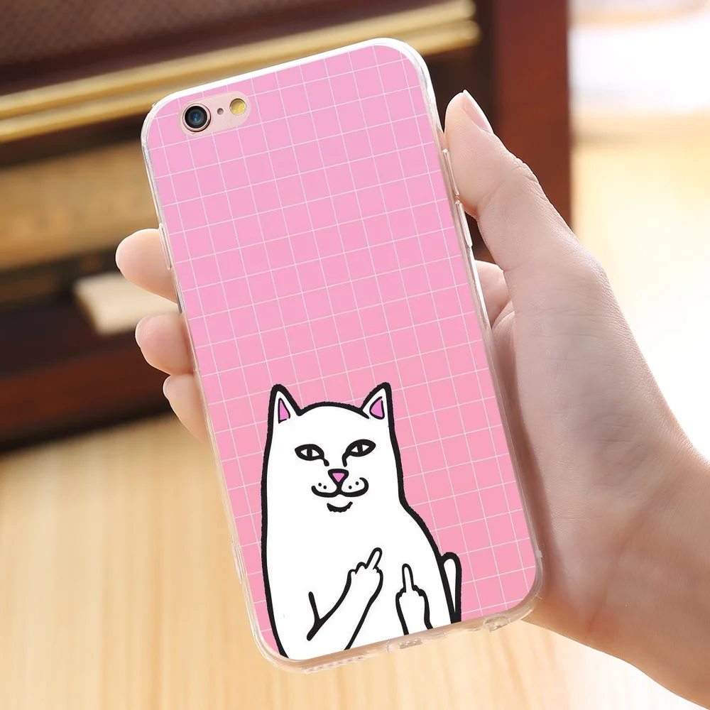 KISSCASE Ripndipp Cat Чехол для iPhone 7 8 Plus чехол мультяшный Кот 6 S X XS MAX XR 5 5S SE силиконовые