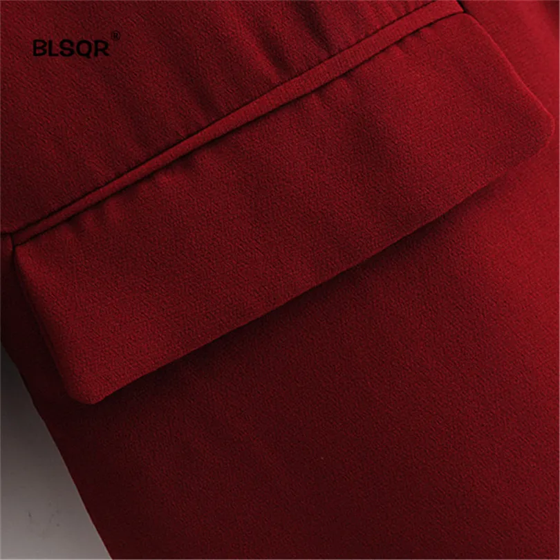 

Women Red Chiffon Formal Blazer Women's Business Suit Slim Long-Sleeve Jacket Suits Office Suit For Women Clothes