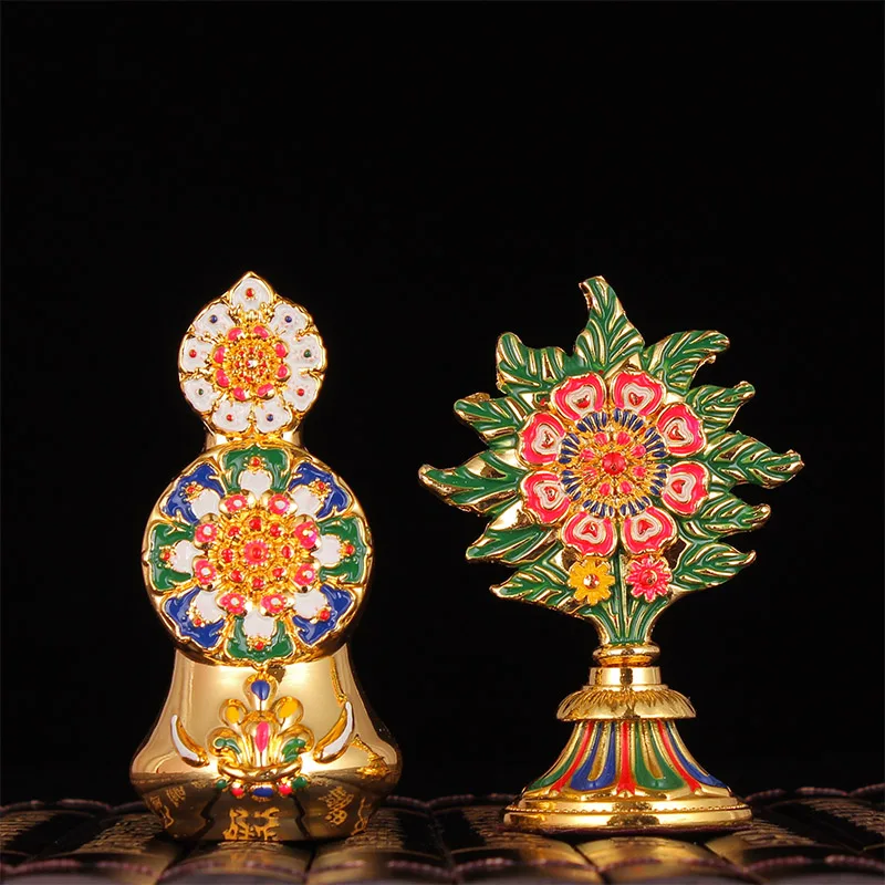 

Tibetan Biddhism Special Alloy Metal Decorations DoMa ShiZi Two Pieces One Pair Esteric Buddhist Exquisite Package