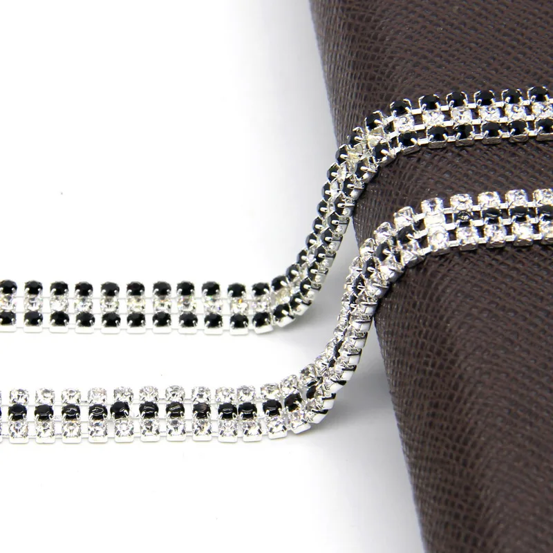 Хрустальные стразы отделка прозрачная цепочка Серебряная лента для торта 1 ярд