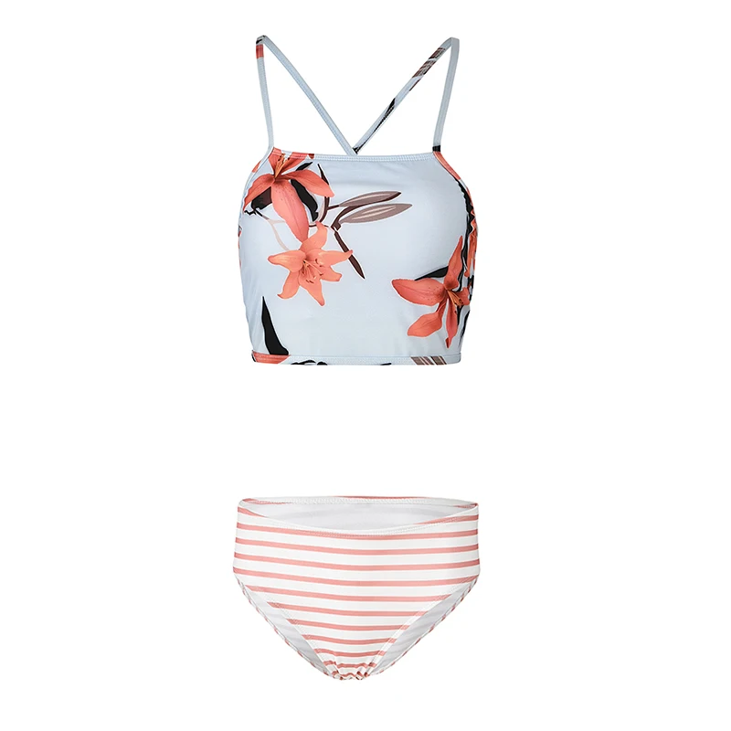 Купальники женские летние бикини с высокой талией 2019 купальный костюм плюс