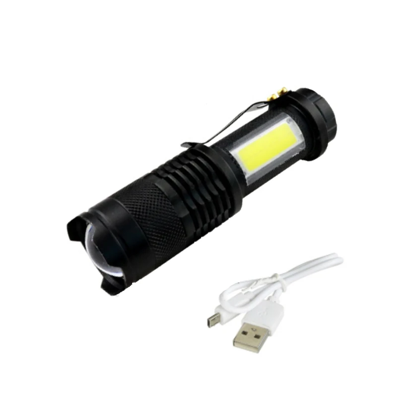 2019 новейший дизайн USB зарядка мощный фонарик 3800LM XPE COB Светодиодная Вспышка