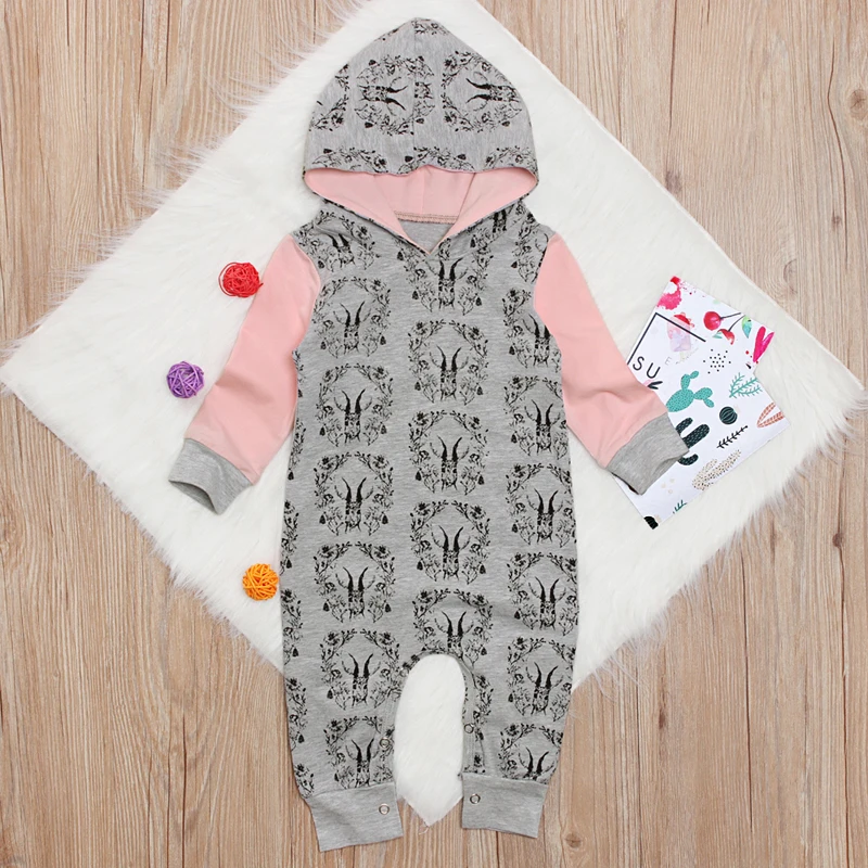 Рождественский комбинезон с принтом лосят для новорожденных мальчиков и девочек