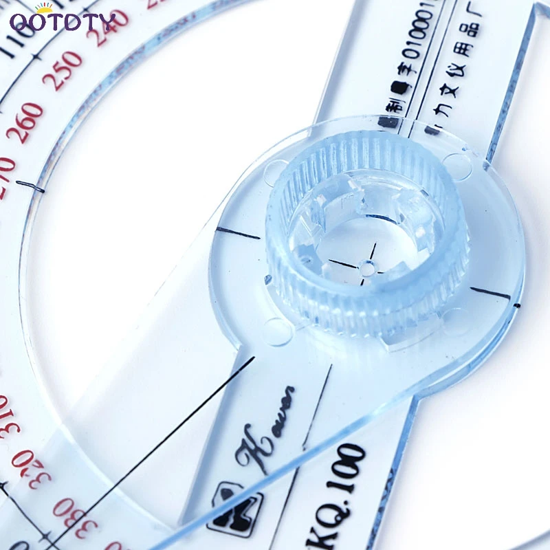 Пластиковая линейка транспортира с углом поворота 360 градусов школьный офисный