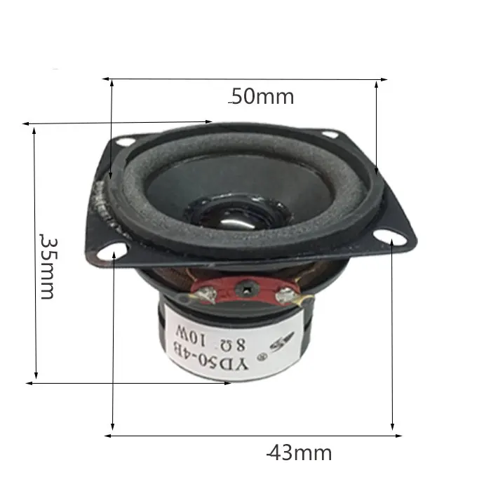 2 шт. 10 Вт 8 Ом дюймов 50 мм полный диапазон динамик DIY HIFI Громкий для автомобиля