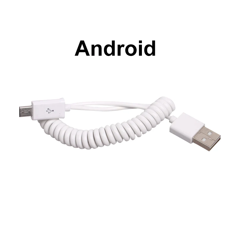 Android IOS type C портативный кабель для передачи данных с пружиной для DJI Phantom 3/4 PRO+ Inspire 12 подходит для IPhone IPad Android телефонов - Цвет: Android
