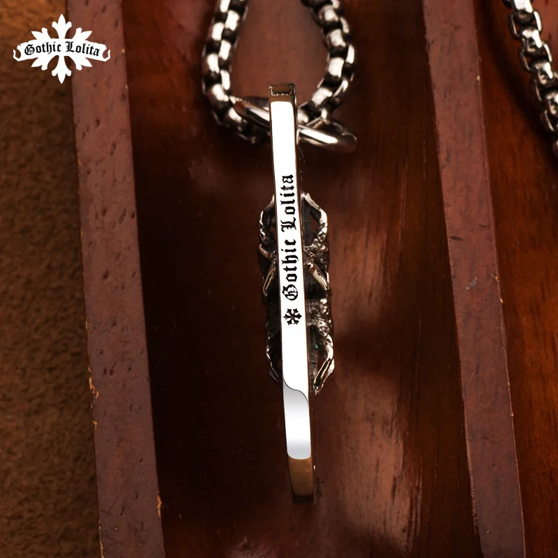 Крест Ваджра двойное лицо 3D собака тег для мужчин нержавеющая сталь Подвеска