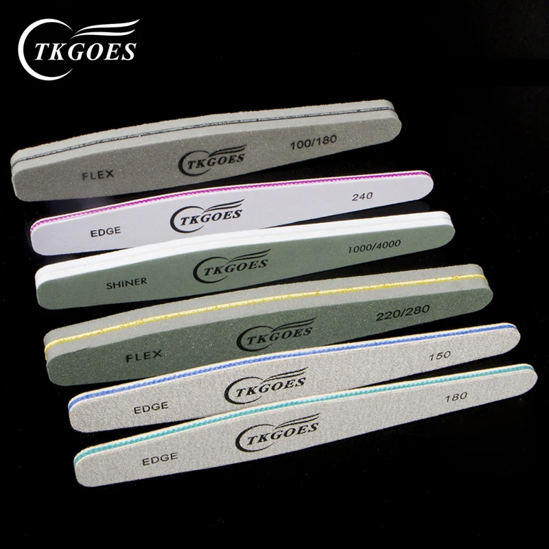 Tkgoes 6 шт./кор. Пилочки для ногтей Образец пакет 220/280 1000/4000 100/180 150 180 240 Грит Полировщик для ногтей, для маникюра, педикюра Инструменты