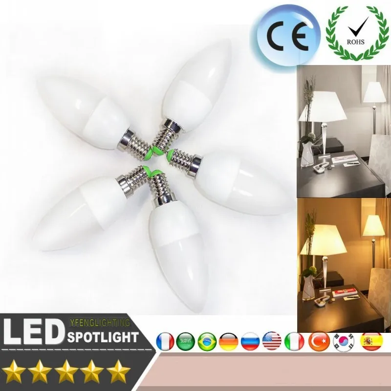 Свечи со светодиодными лампочками Энергосбережение CE ROSH 6W 8W E14 E27 B22 chandlier crystal Lamp