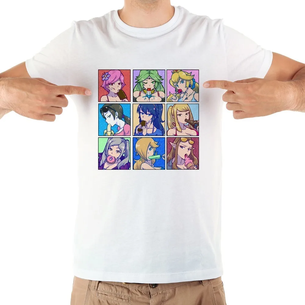 Забавная футболка с японским аниме девушками на лето новинка 2018 белая