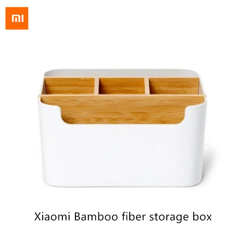 

Xiaomi Mijia Bamboo Fiber Tissue Storage Box Stationery Makeup Container Desktop Box detachable clean for Office Smart Home