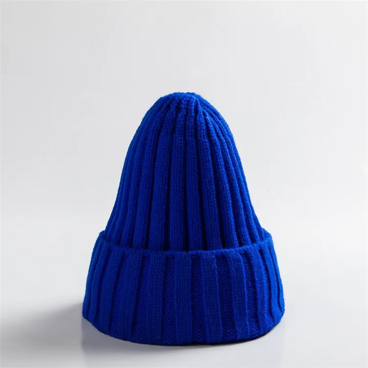 baby royalblue Одноцветная детская шапка, детская зимняя шапка, вязаная теплая шапка для мальчиков и девочек, шапка для малышей, кавайные Детские шапочки горрос - Цвет: baby royalblue