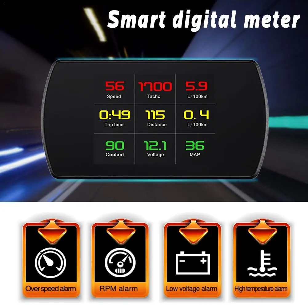 P12 4 2 ЖК дисплей OBD HUD головой вверх Дисплей Цифровой автомобиль Скорость проектор