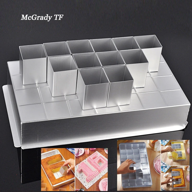 

Alphabet Letters Number Tin Aluminum Cake Pan Fondant Banking Bread Dishes Pans For Cake Easier Maker Removable Blocks Mold Grid