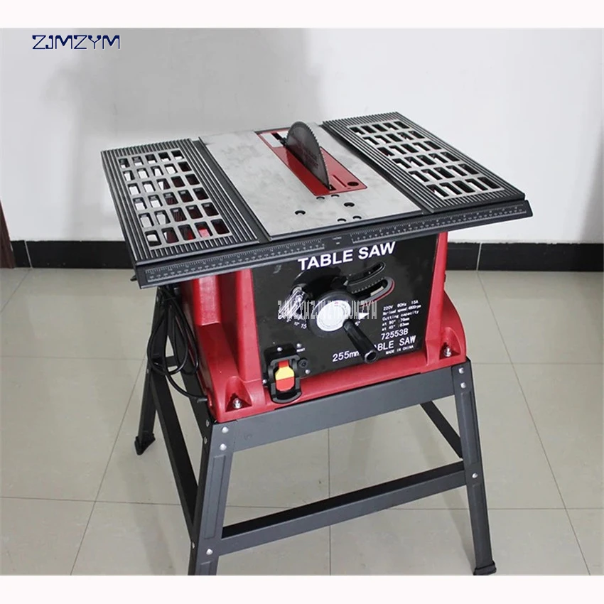 Станок для деревообработки сдвижной на 255 мм, 10", DIY круглая деревянная пила с пылезащитой, многофункциональный электрический 1600 Вт 72553B включен.