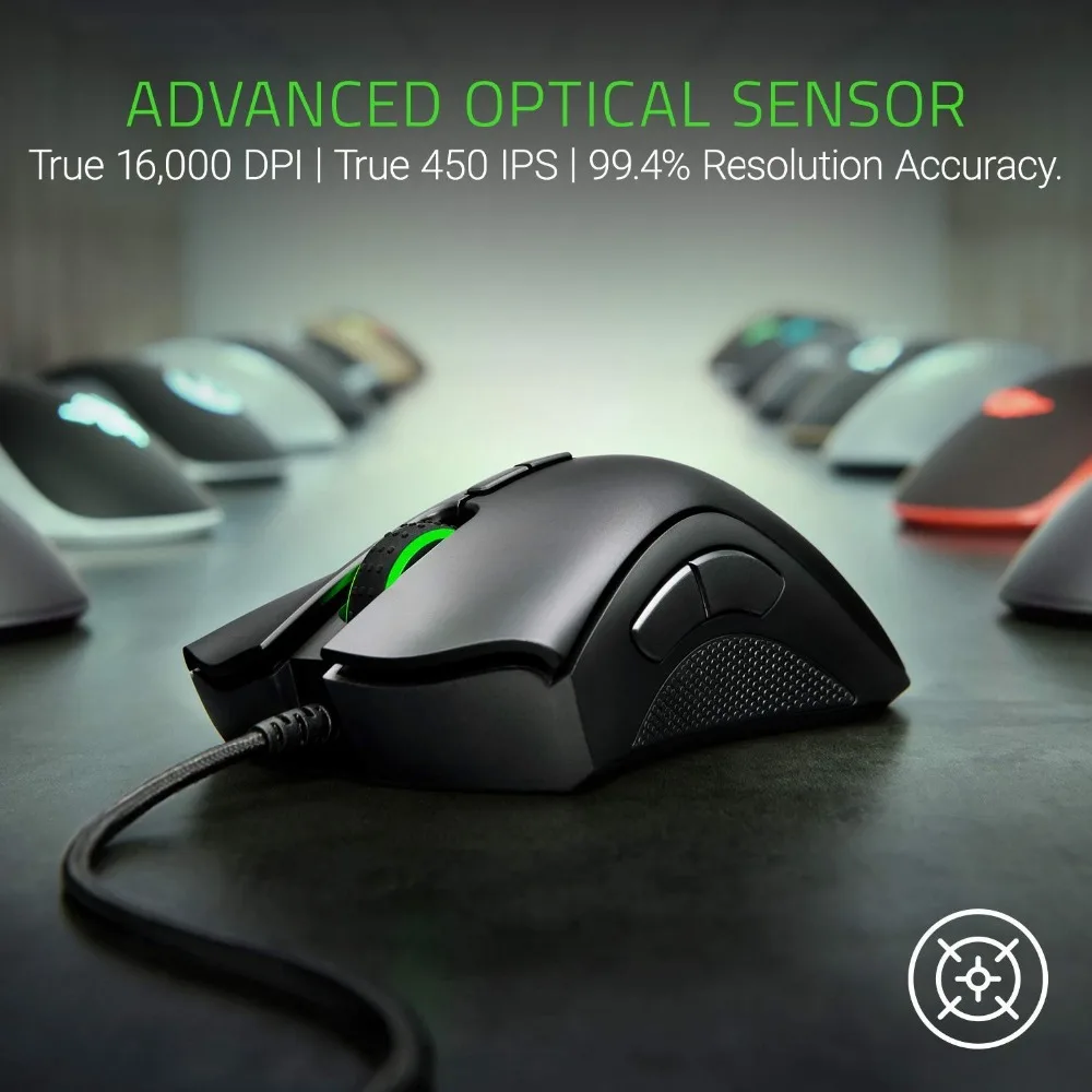 Проводная игровая мышь Razer DeathAdder Elite 16000DPI оптический сенсор эргономичная 7