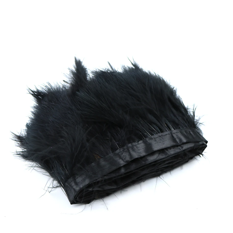 Черная пышная одежда с бахромой и перьями marabou свадебные Швейные аксессуары для художественного оформления 15-20 см 2 м/лот