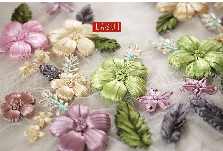 LASUI, новинка, 14*21 см = 2 предмета, ручная вышивка, лента, Кружевная аппликация, 3D Цветы, дизайн одежды, патч, аксессуары для самостоятельной сборки, 0088