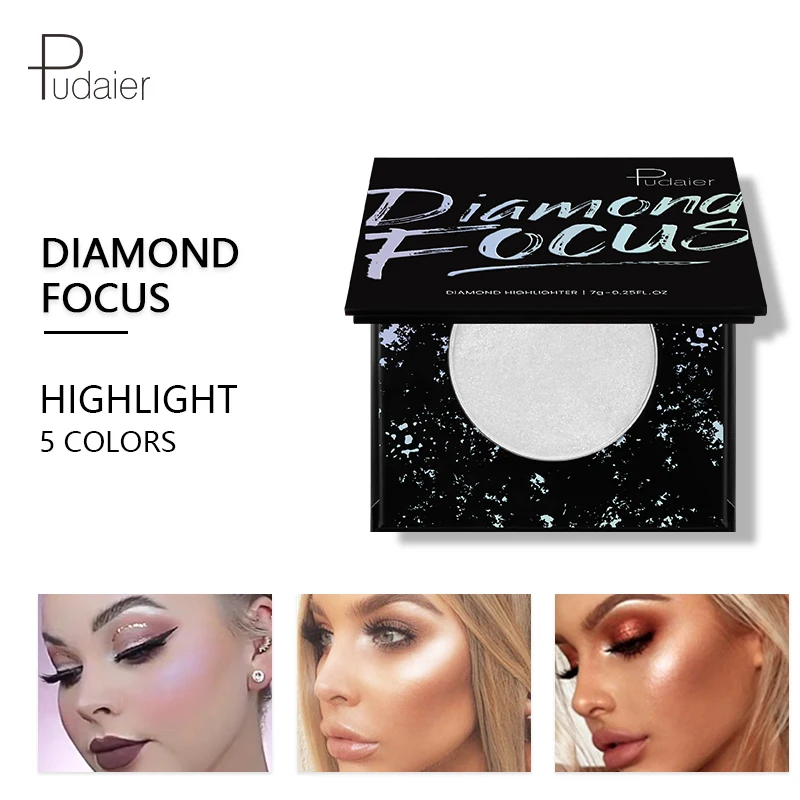 Алмазная хайлайтер Pudaier для макияжа лица порошок iluminador maquillaje Bronzer Мерцающая