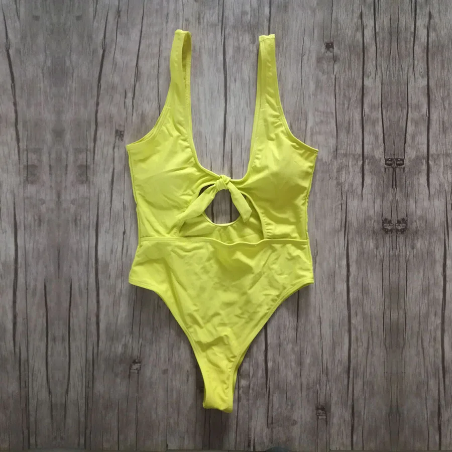 Сексуальный цельный купальник с v образным вырезом женский 2018 купальники