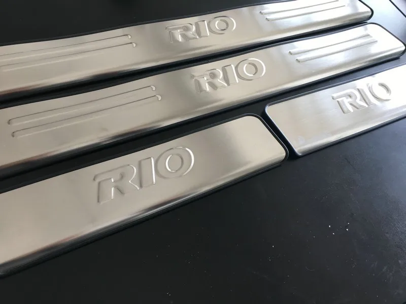 AOSRRUN Нержавеющая сталь Накладка на порог автомобиля аксессуары для KIA RIO седан хэтчбек GT 2006- 3GEN 4GEN