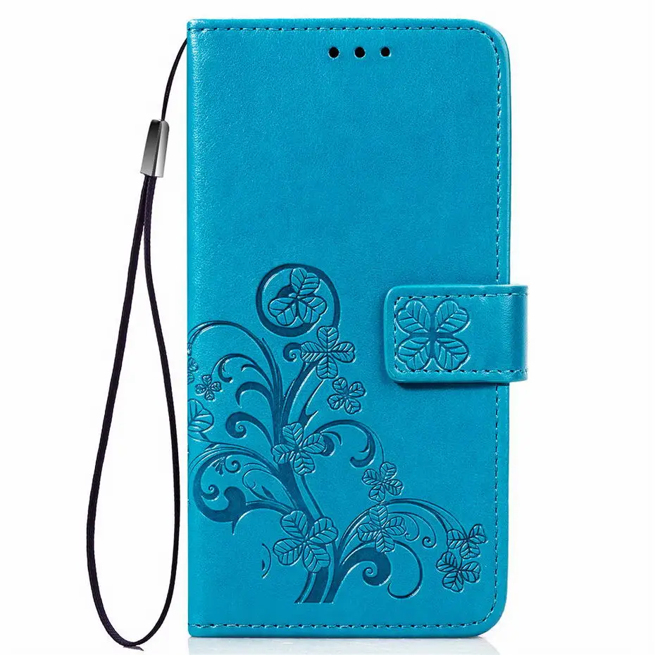 Роскошный чехол с 3D тиснением клевера для Cubot R9 кожаный откидной крышкой R 9