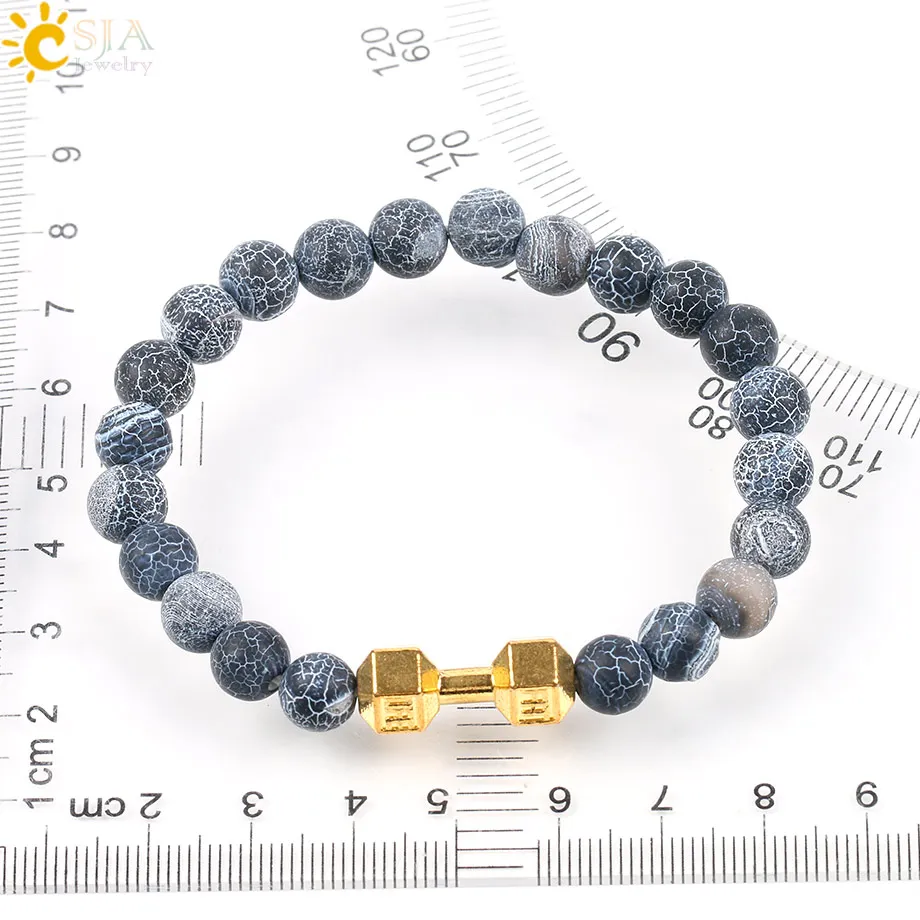 Мужской браслет из натурального оникса CSJA с бусинами в виде Розария Будды