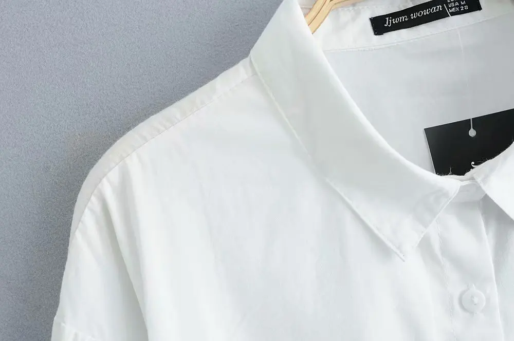 Женская шифоновая блузка с длинным рукавом Облегающая белая офисная рубашка