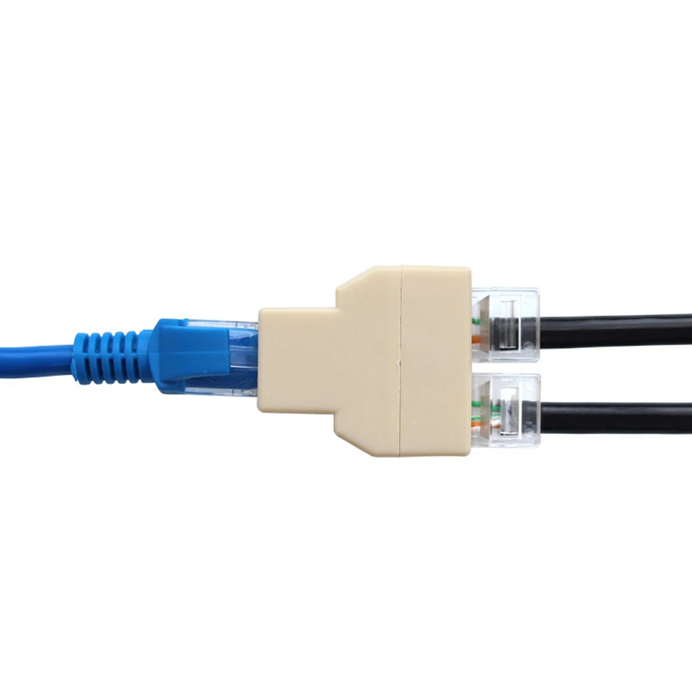 2PCS 1 Set To 2 Ways Rj45 Splitter Cat6 LAN Ethernet Cord Network Cable RJ45 Female Connector Adapter |